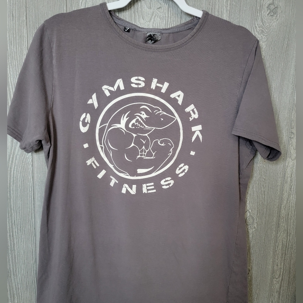 Gymshark Men's Charcoal Tee with White Logo